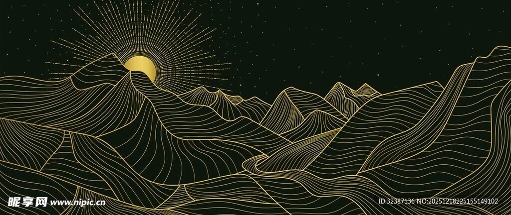 日出群山间的壮美景观