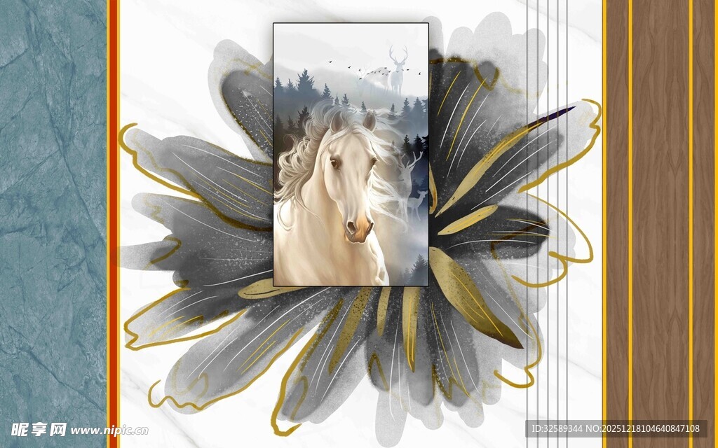 花卉中的手绘图景