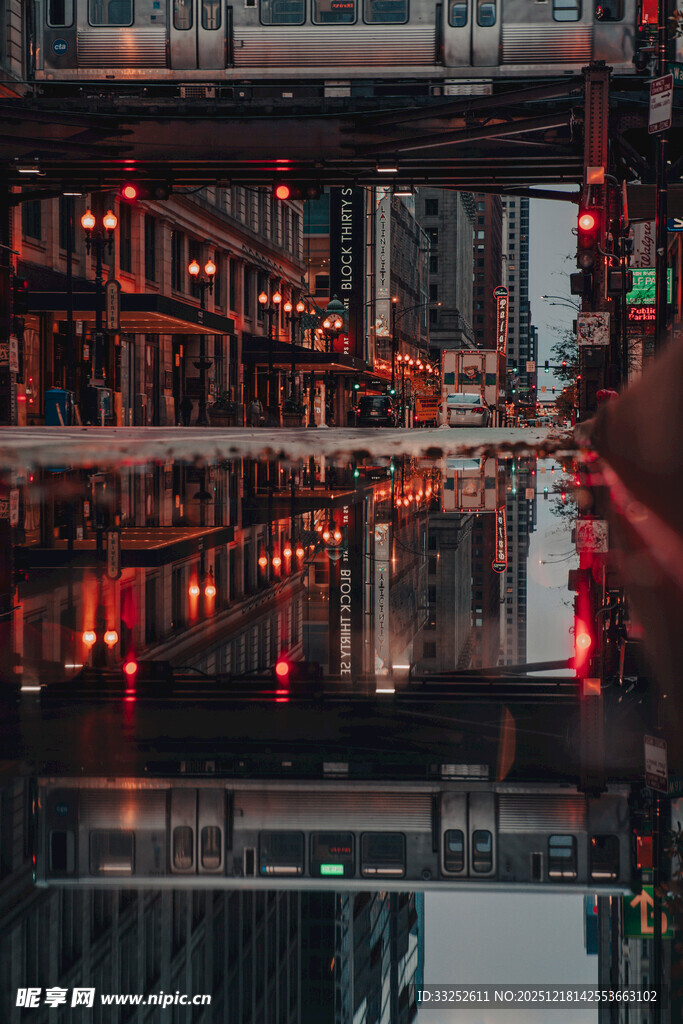 城市夜景中的璀璨灯光