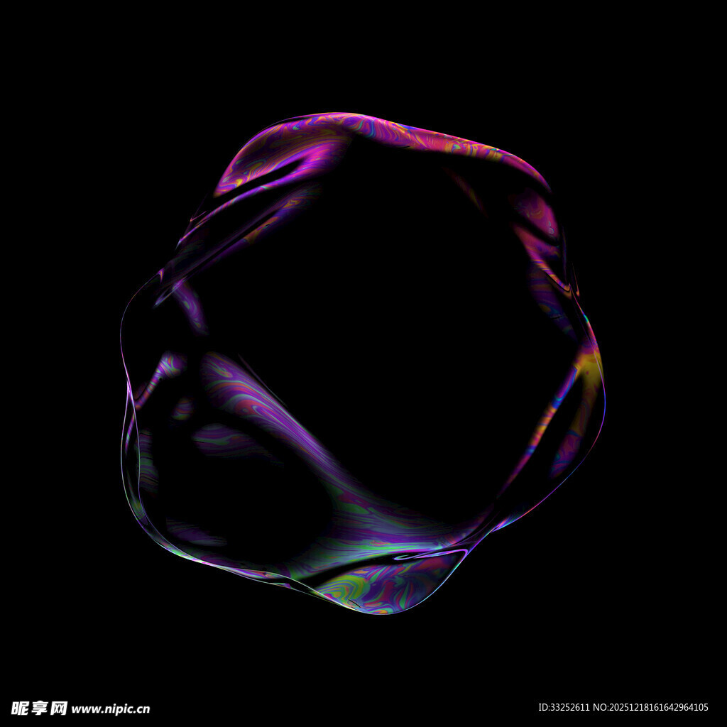 炫彩流动环形抽象图案