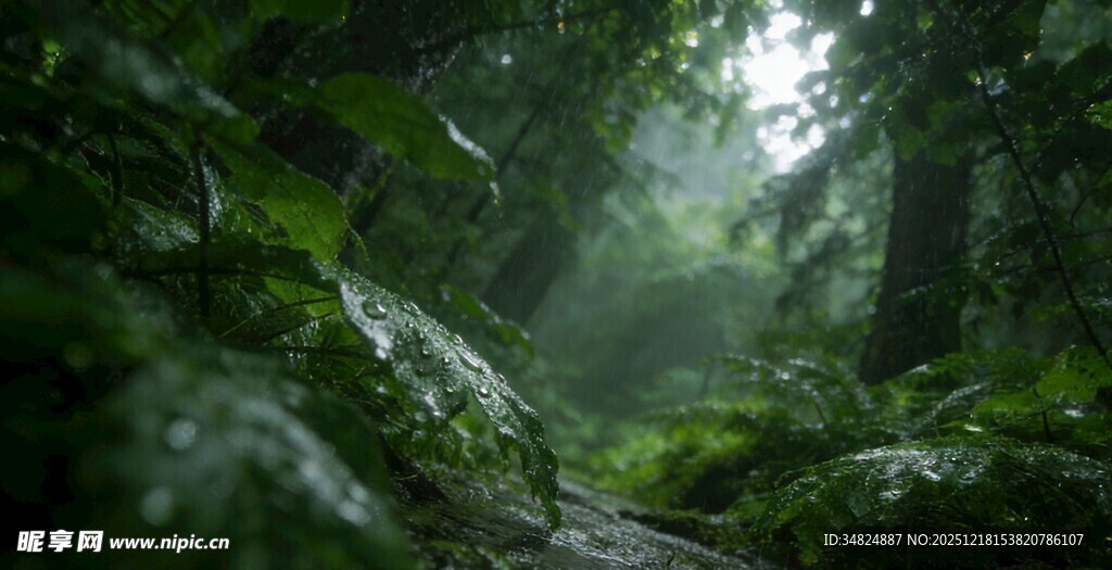 神秘雨林中的幽谧小径