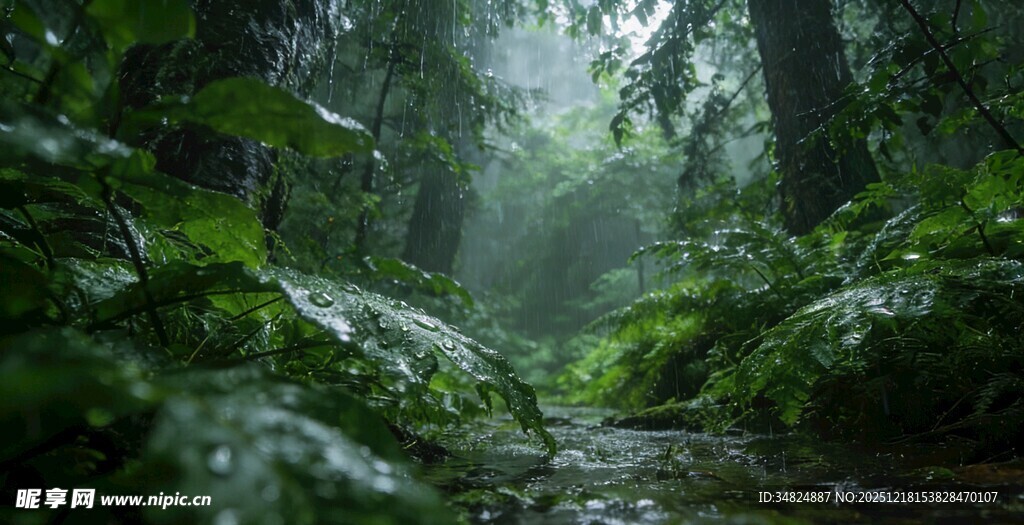 雨林中的湿润小径