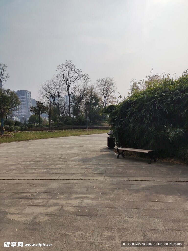 户外空旷场地长椅景观