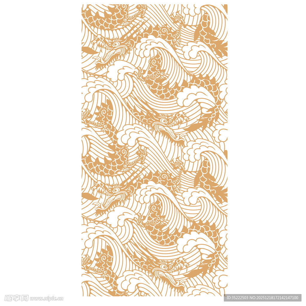 金色海浪纹理图案背景