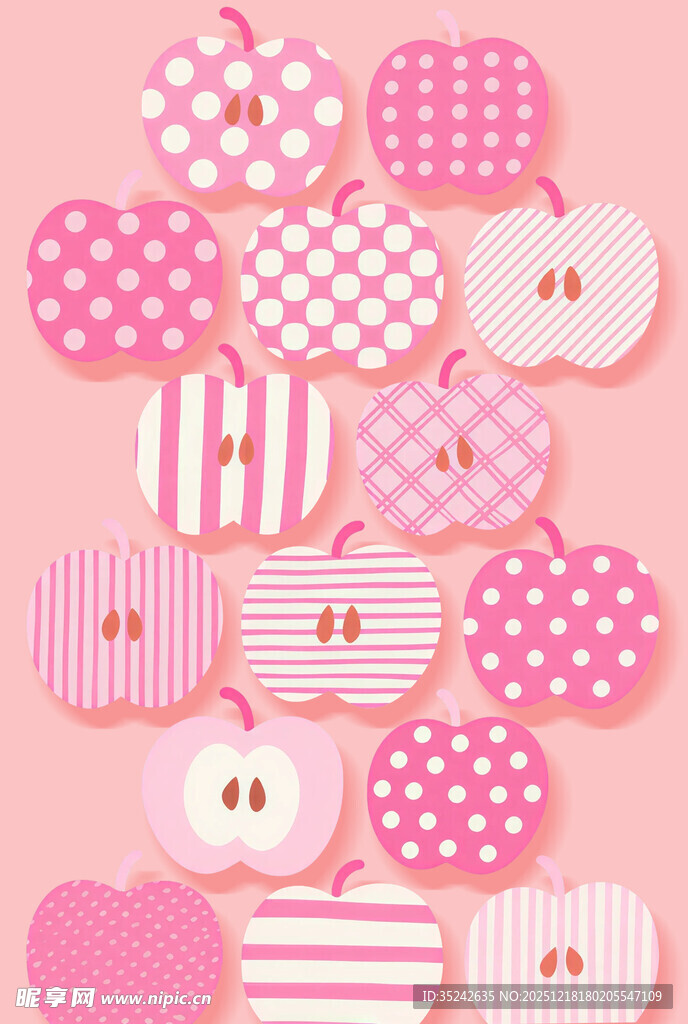 粉色苹果图案