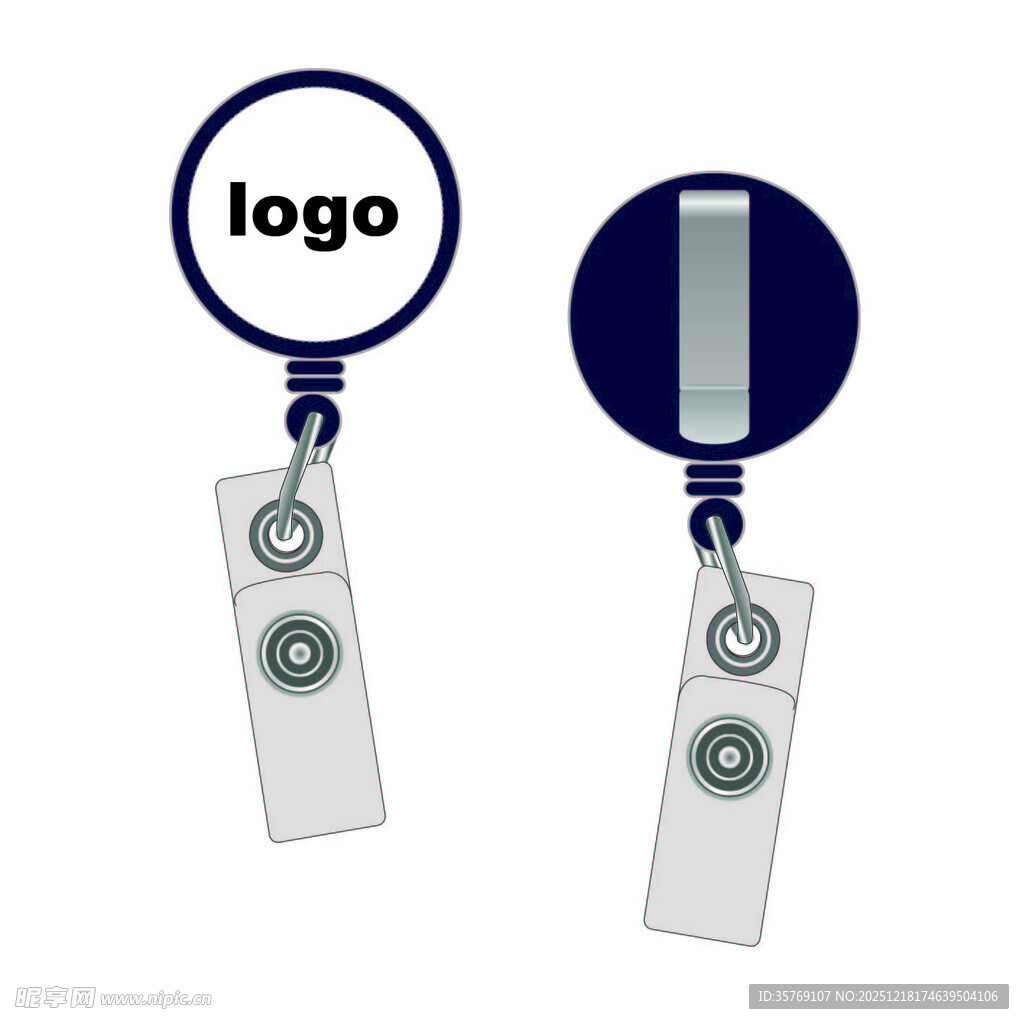 圆形自定义logo伸缩证件挂绳