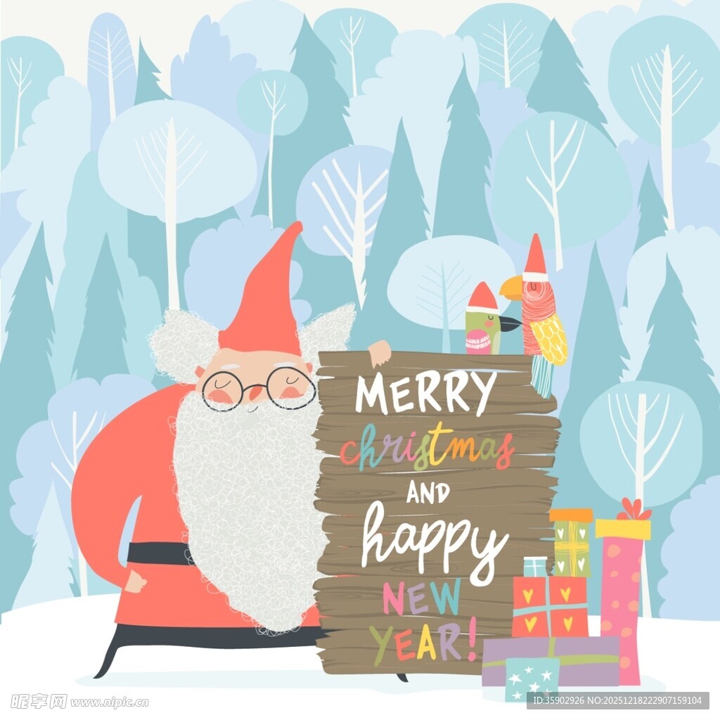 圣诞老人与节日祝福场景