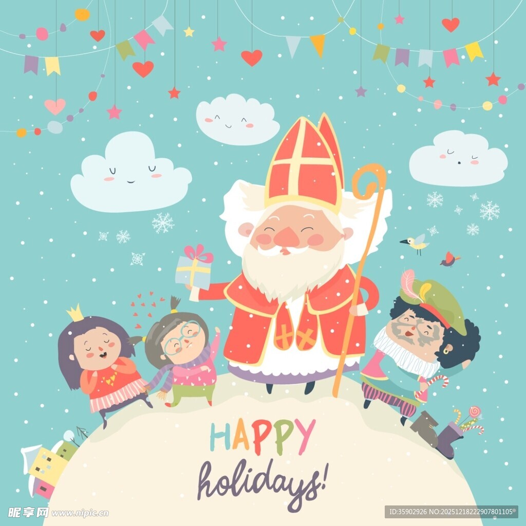 圣诞老人与孩子们欢乐相聚