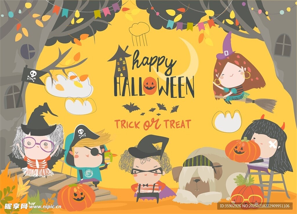 欢乐万圣节儿童装扮场景