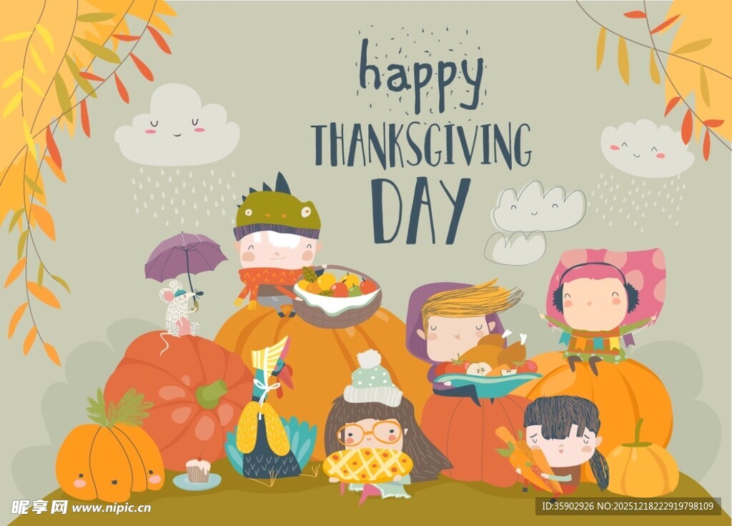 欢乐感恩节家庭团聚场景