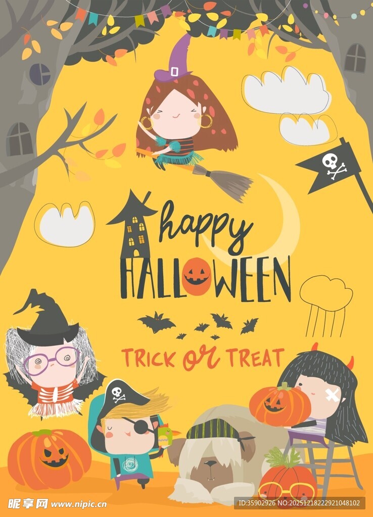 欢乐万圣节儿童装扮场景