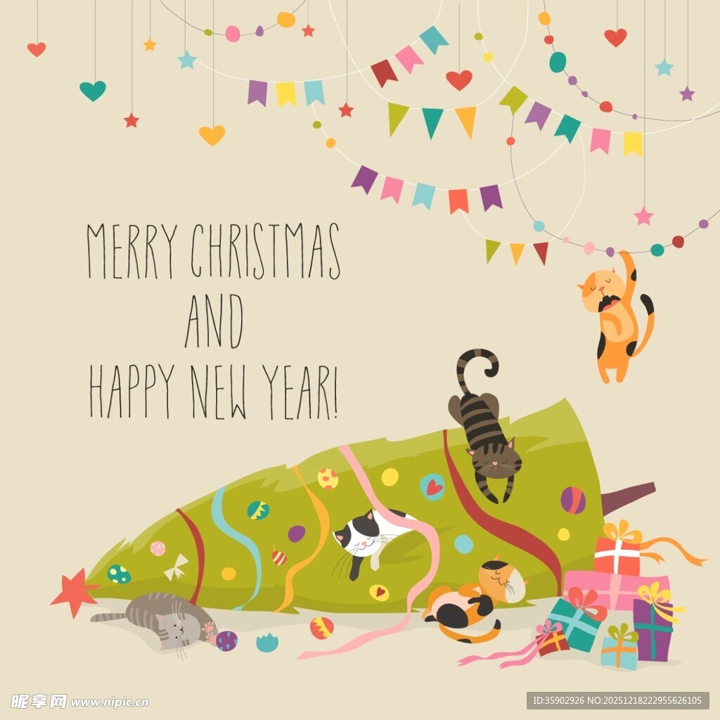 圣诞新年萌宠欢乐场景