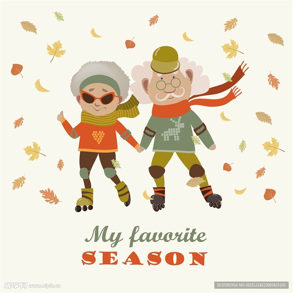 秋日孩童漫步图