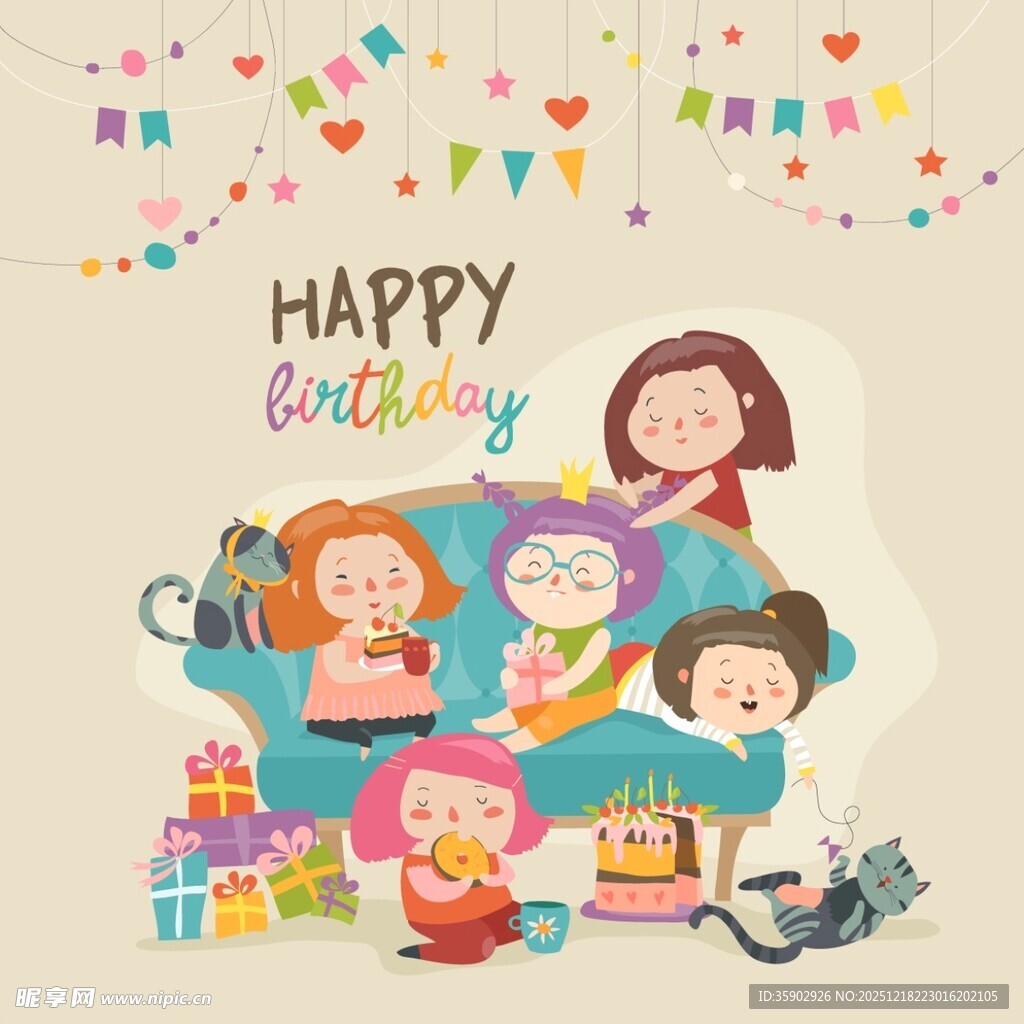 欢乐家庭生日聚会场景