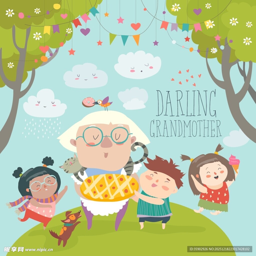 老奶奶与孩子们的欢乐时光