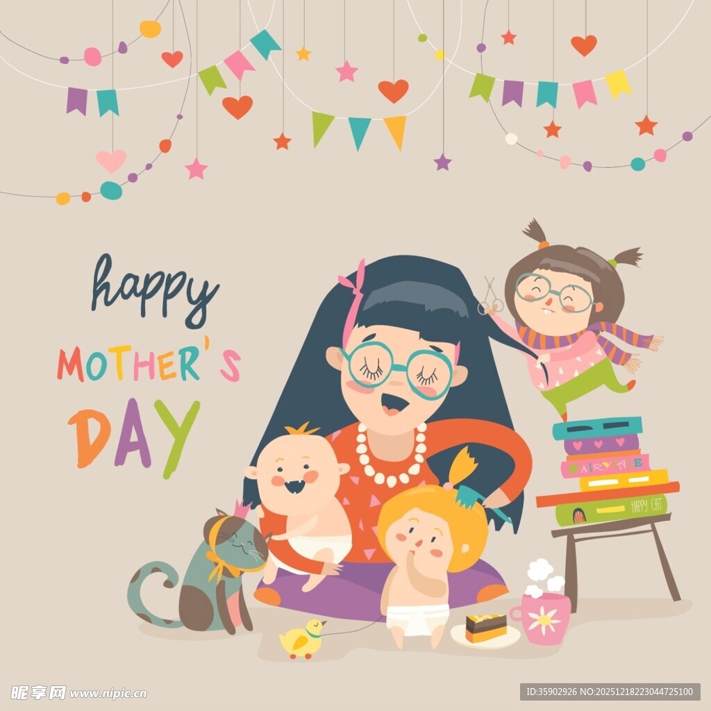 母亲节欢乐家庭温馨时刻