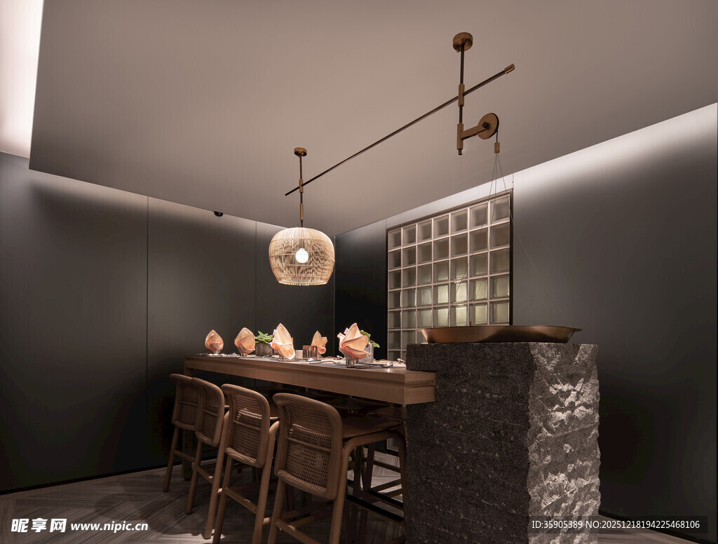 工业风吧台室内设计场景