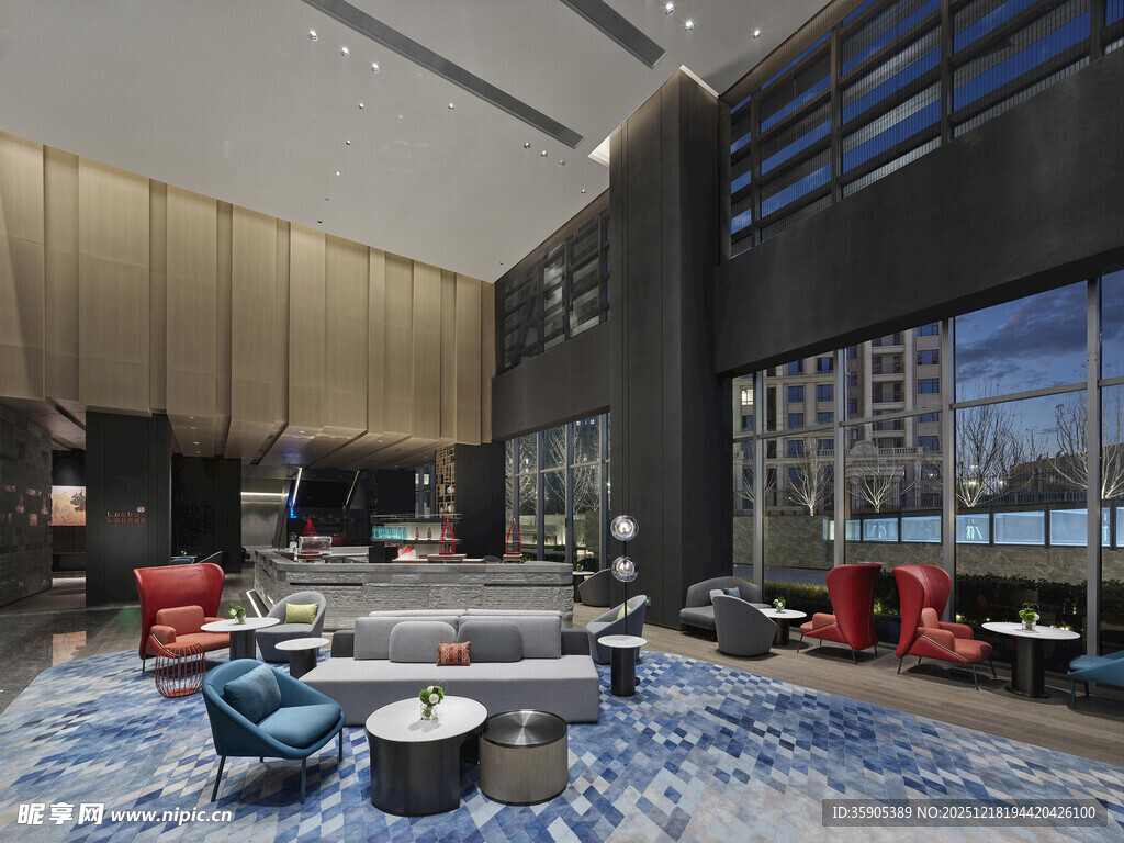 现代豪华酒店大堂空间