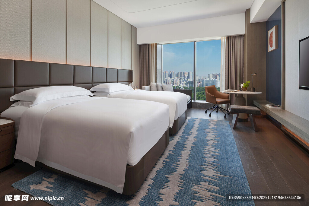 现代风格双床酒店客房