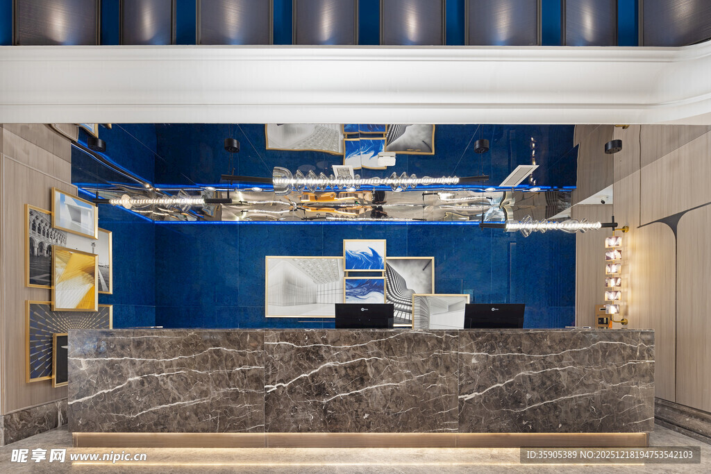 现代风格酒店大堂接待台