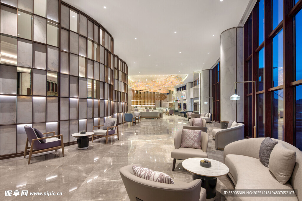 现代豪华酒店大堂空间