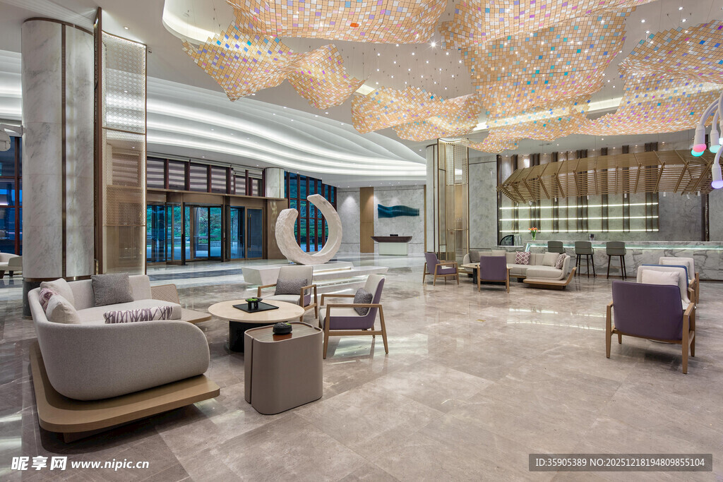豪华现代风酒店大堂空间