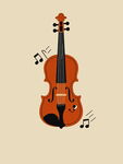 古典小提琴与音符图案