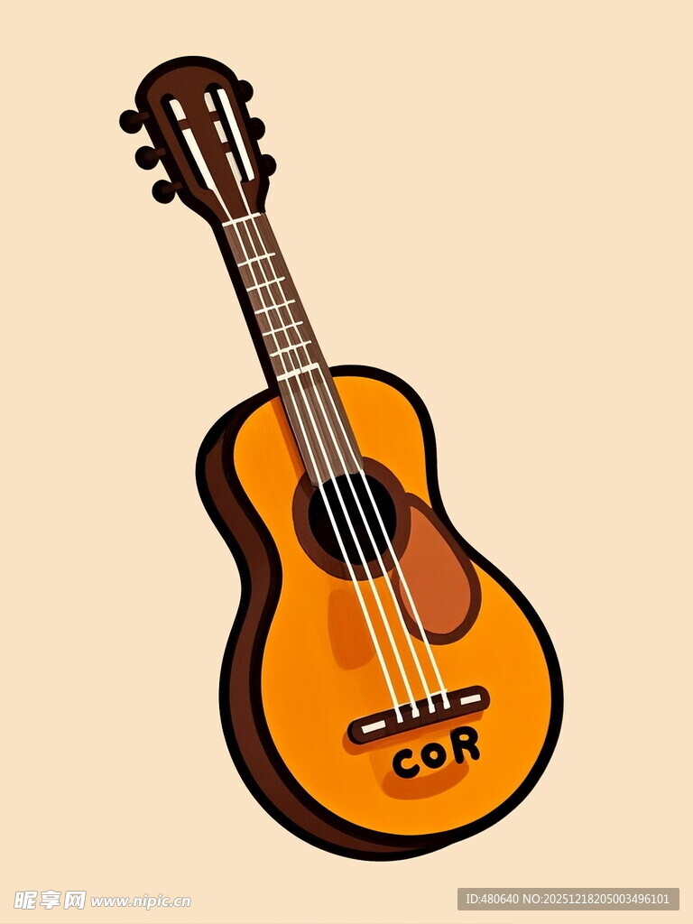 卡通风格的古典吉他