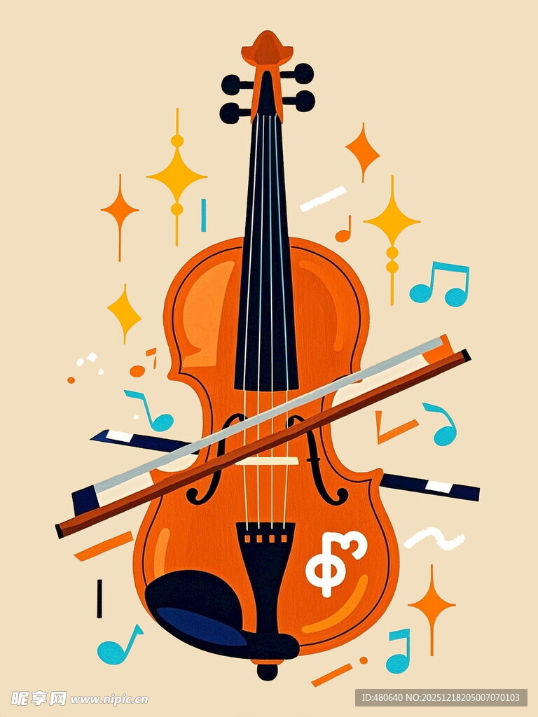 小提琴插画奏响音乐旋律