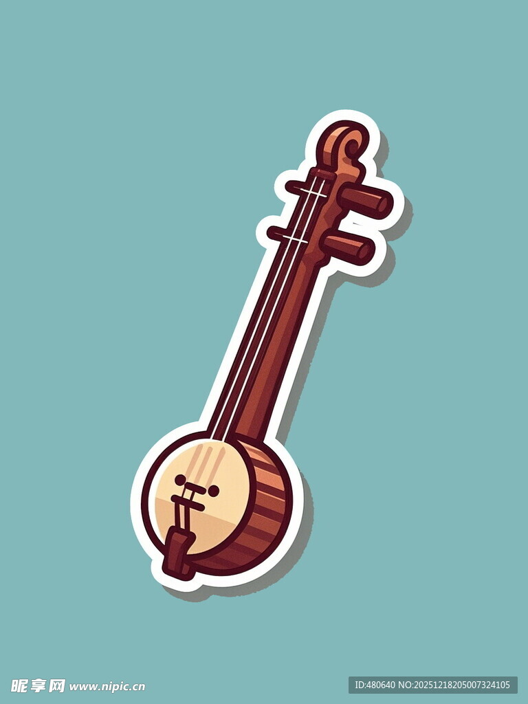 卡通风格中国传统乐器阮