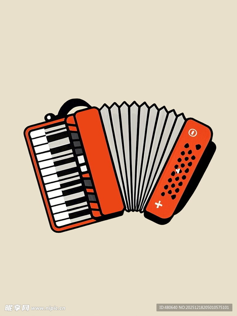 复古风格手风琴插画