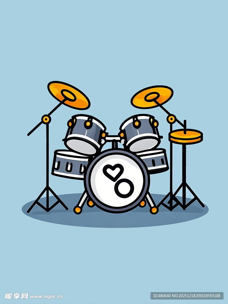 卡通风格的架子鼓组合