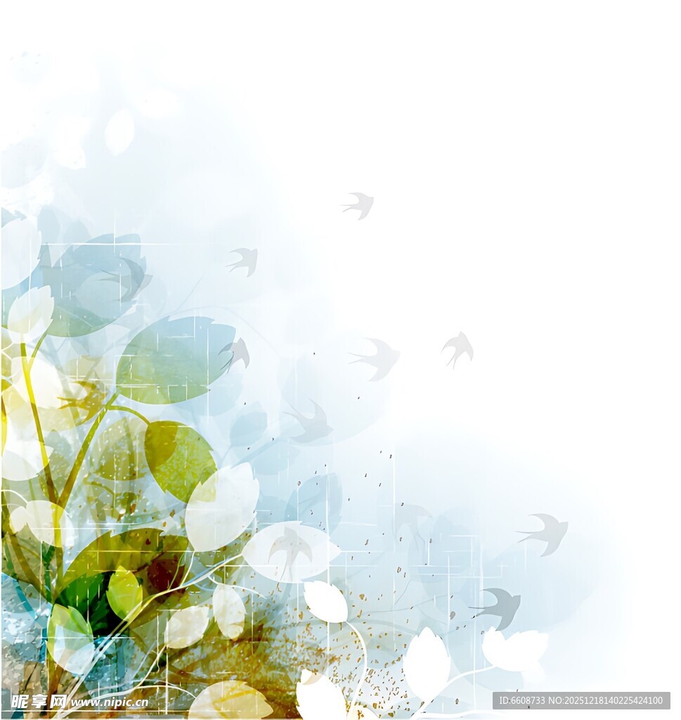 梦幻清新花卉背景图