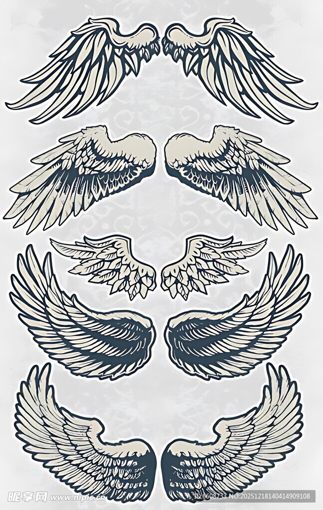 多款翅膀图案设计素材
