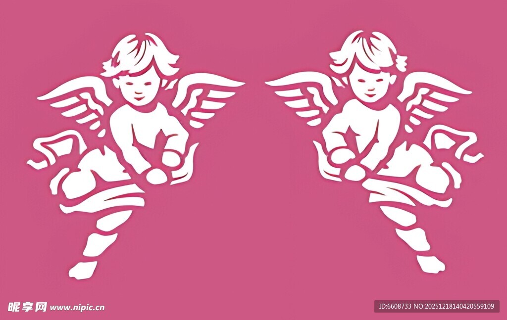 双天使图案设计元素