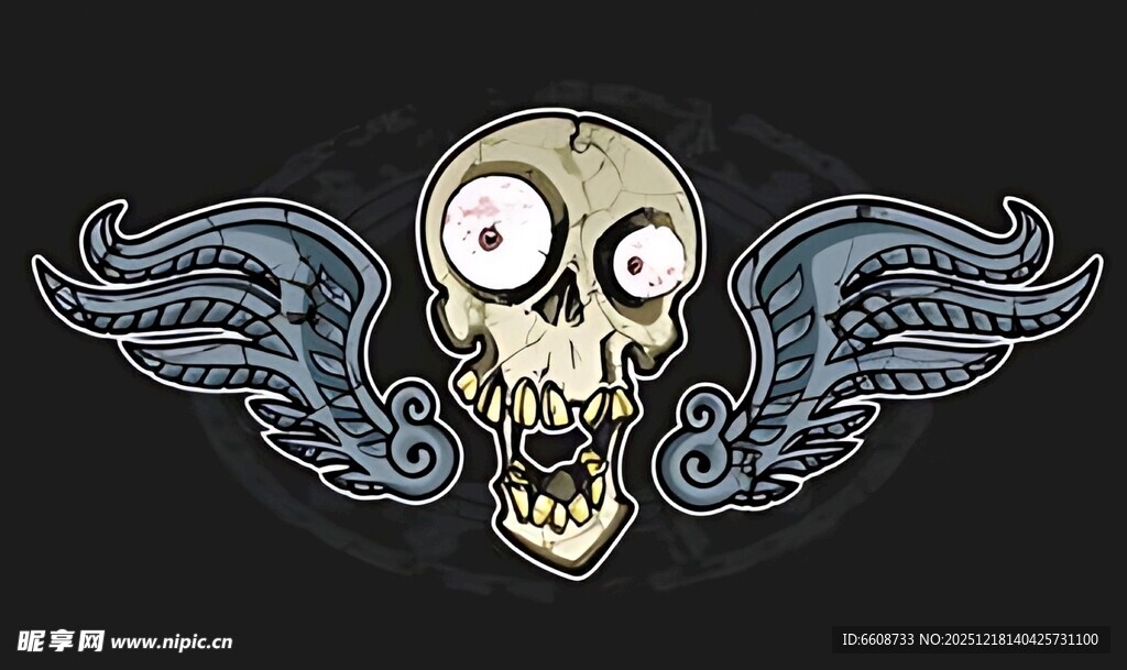 骷髅翅膀图案设计