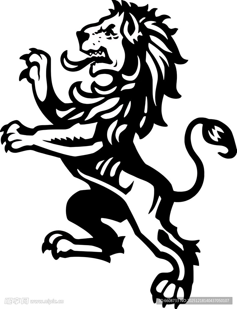 黑白狮子纹章图案