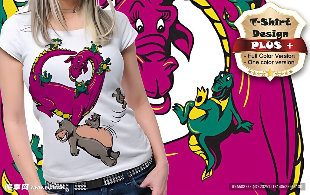 卡通图案T恤展示