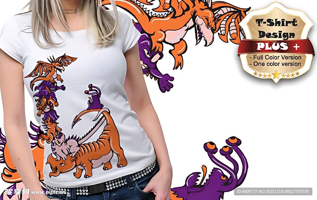 个性动物图案女士T恤