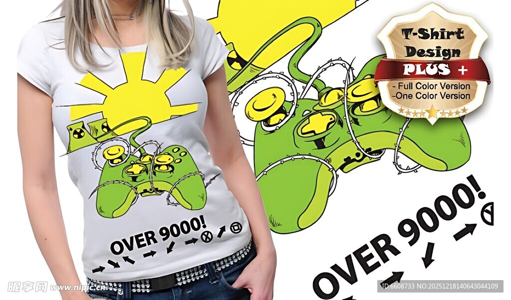 卡通图案白色T恤