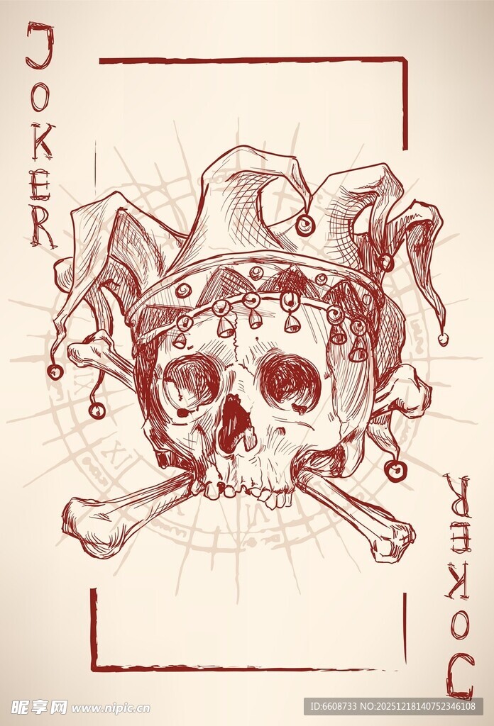 骷髅小丑插画