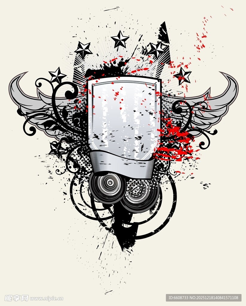 复古潮流音乐主题装饰图案