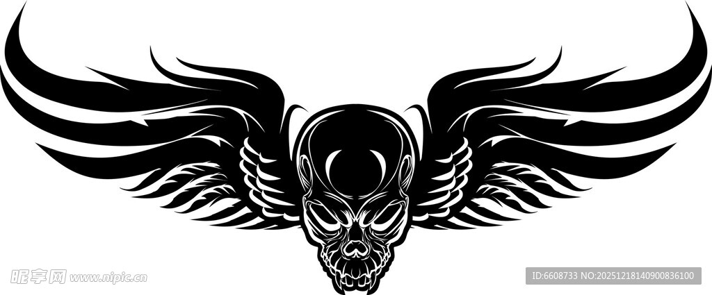 骷髅带翼图案设计