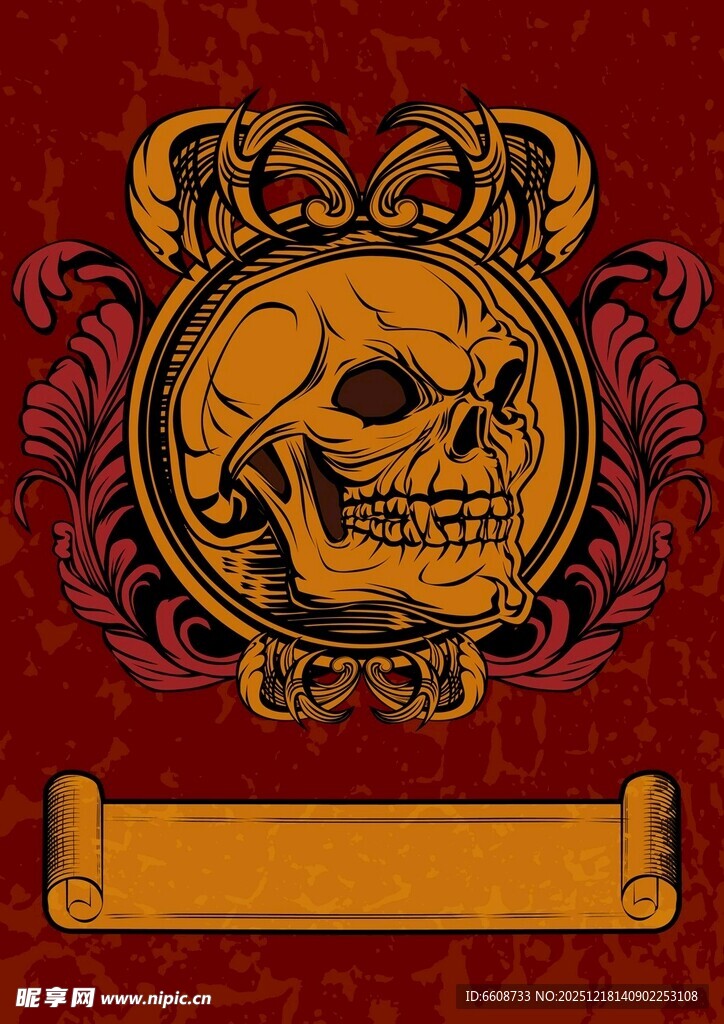 复古骷髅装饰图案设计