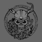 维京风格骷髅徽章图案