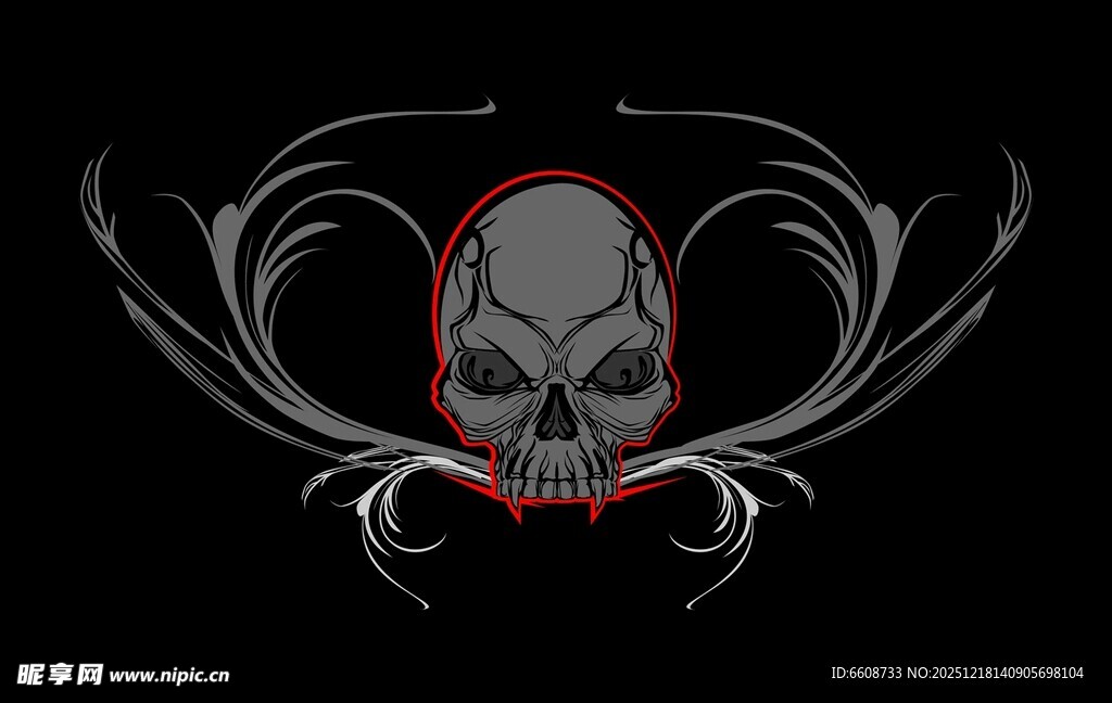 骷髅图案暗黑风格装饰