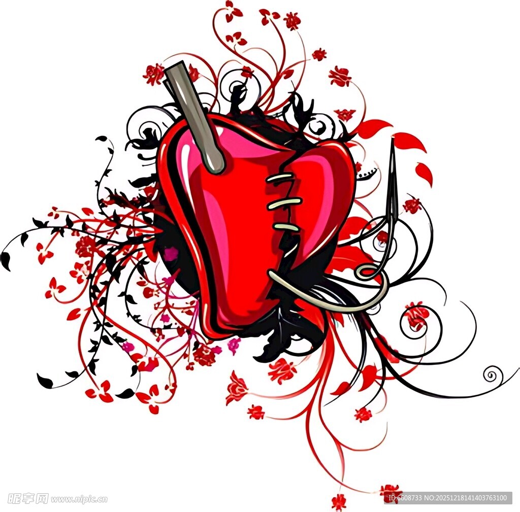 红色心形装饰图案