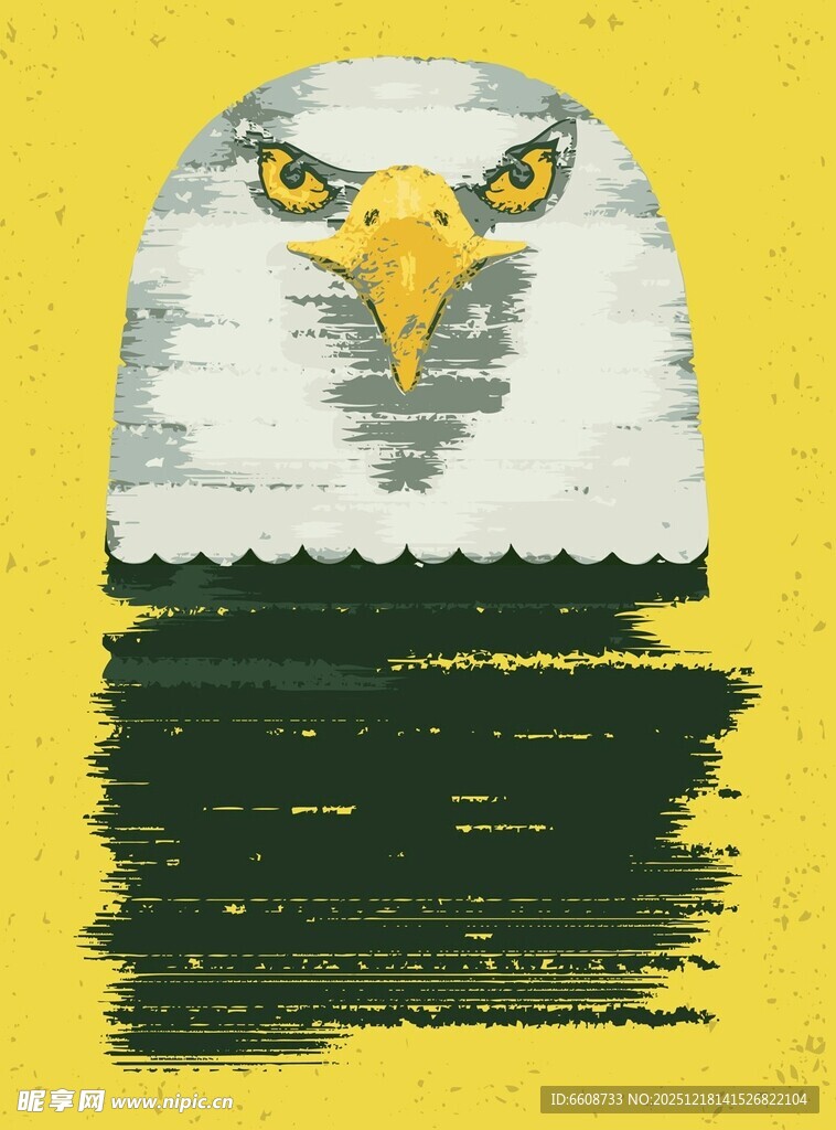 抽象风格的鹰头艺术插画