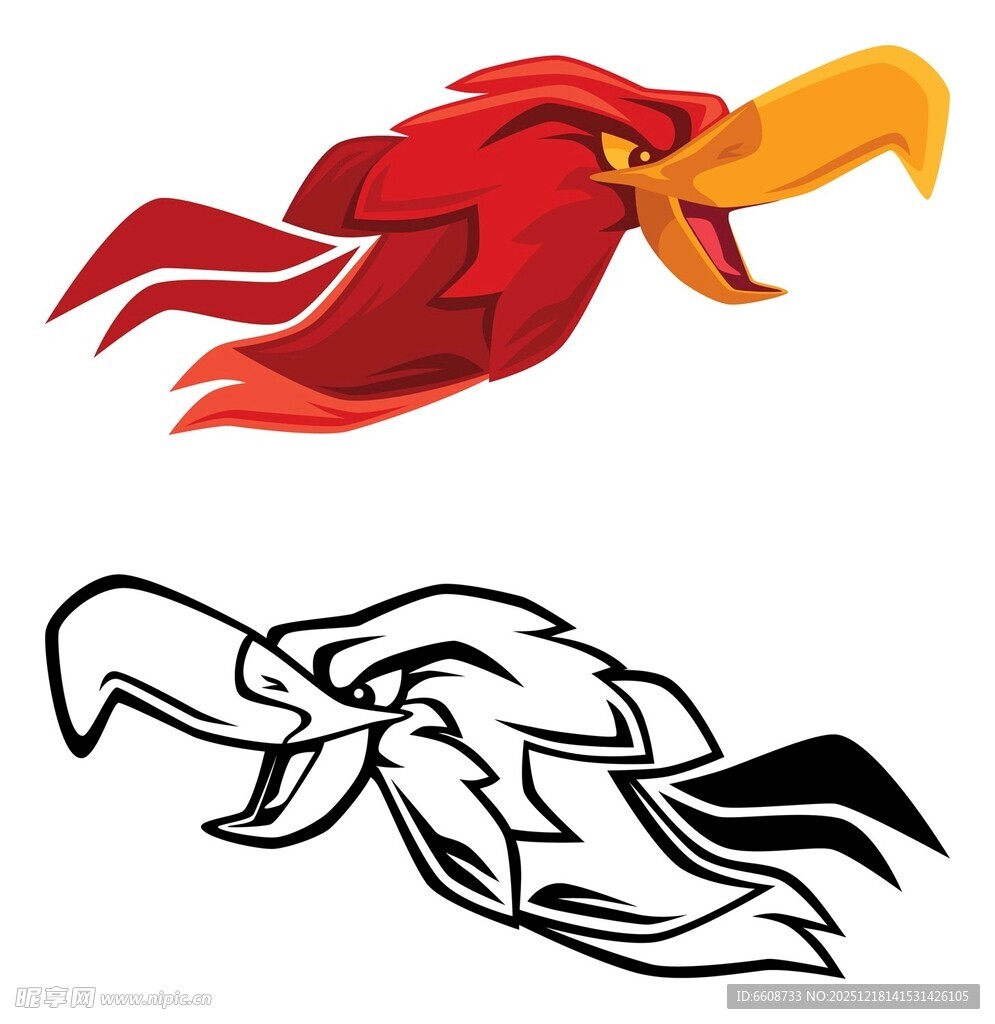 火焰鹰头图案设计