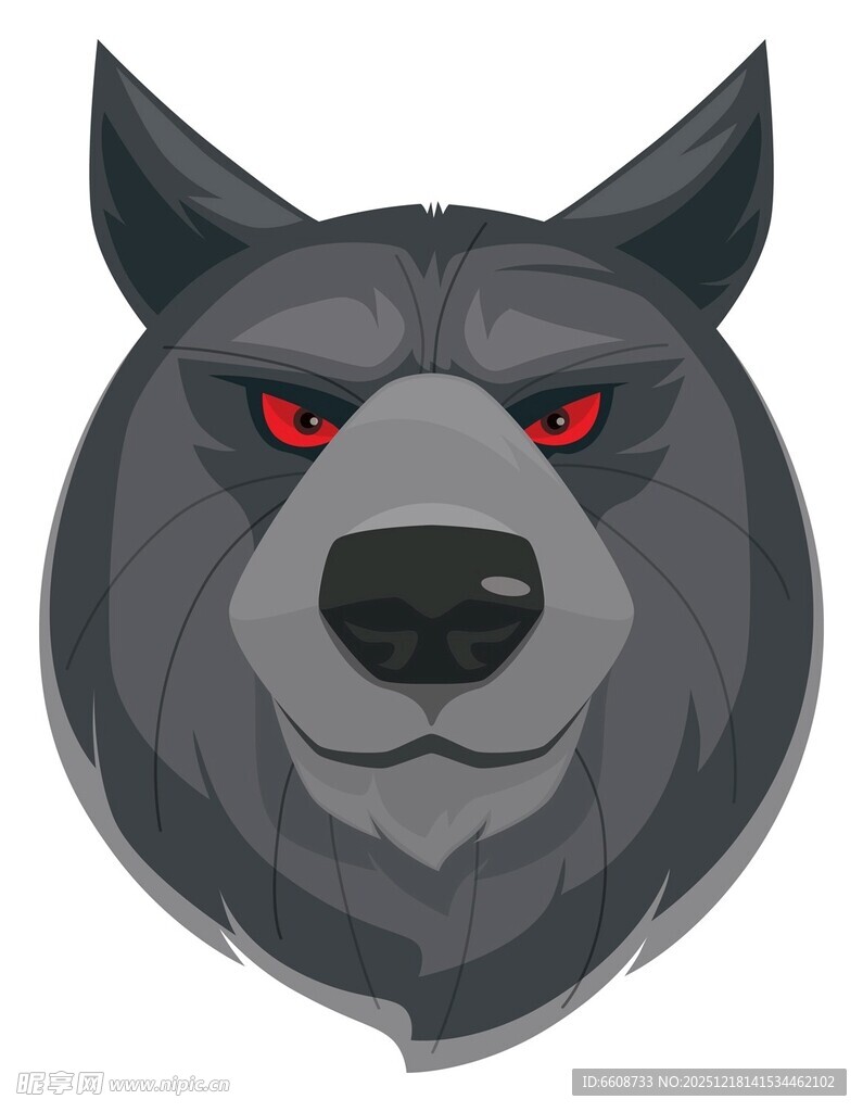 凶狠红眼狼头形象